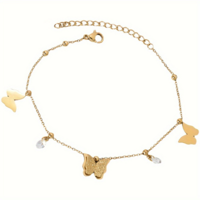 Bracelet de cheville papillon doré SIREN