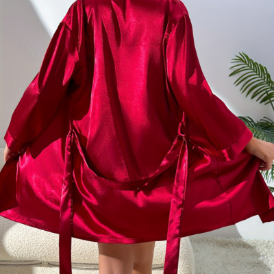 Chemise et peignoir SIREN Crimson Embrace