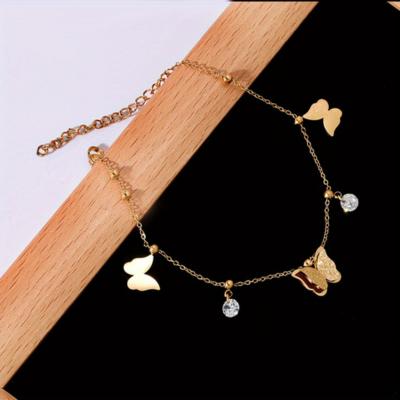 Bracelet de cheville papillon doré SIREN