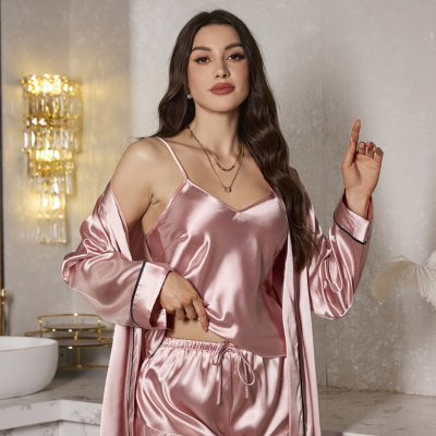 SIREN: Ensemble Sommeil Satin Rosé – Douceur et Charme Envoûtant