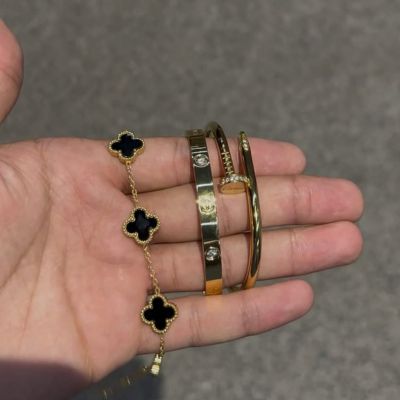 Ensemble de 3 bracelets de luxe en acier inoxydable