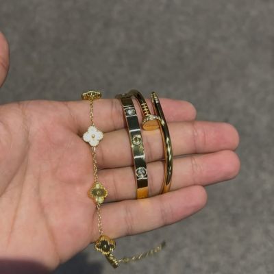 Ensemble de 3 bracelets de luxe en acier inoxydable