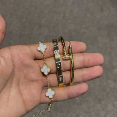 Ensemble de 3 bracelets de luxe en acier inoxydable